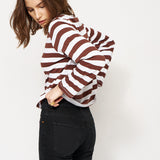 The Capital Tee in Brown Rugby Stripe