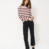 The Capital Tee in Brown Rugby Stripe