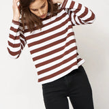 The Capital Tee in Brown Rugby Stripe