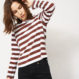 The Capital Tee in Brown Rugby Stripe