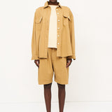The Pleat Short in Tan