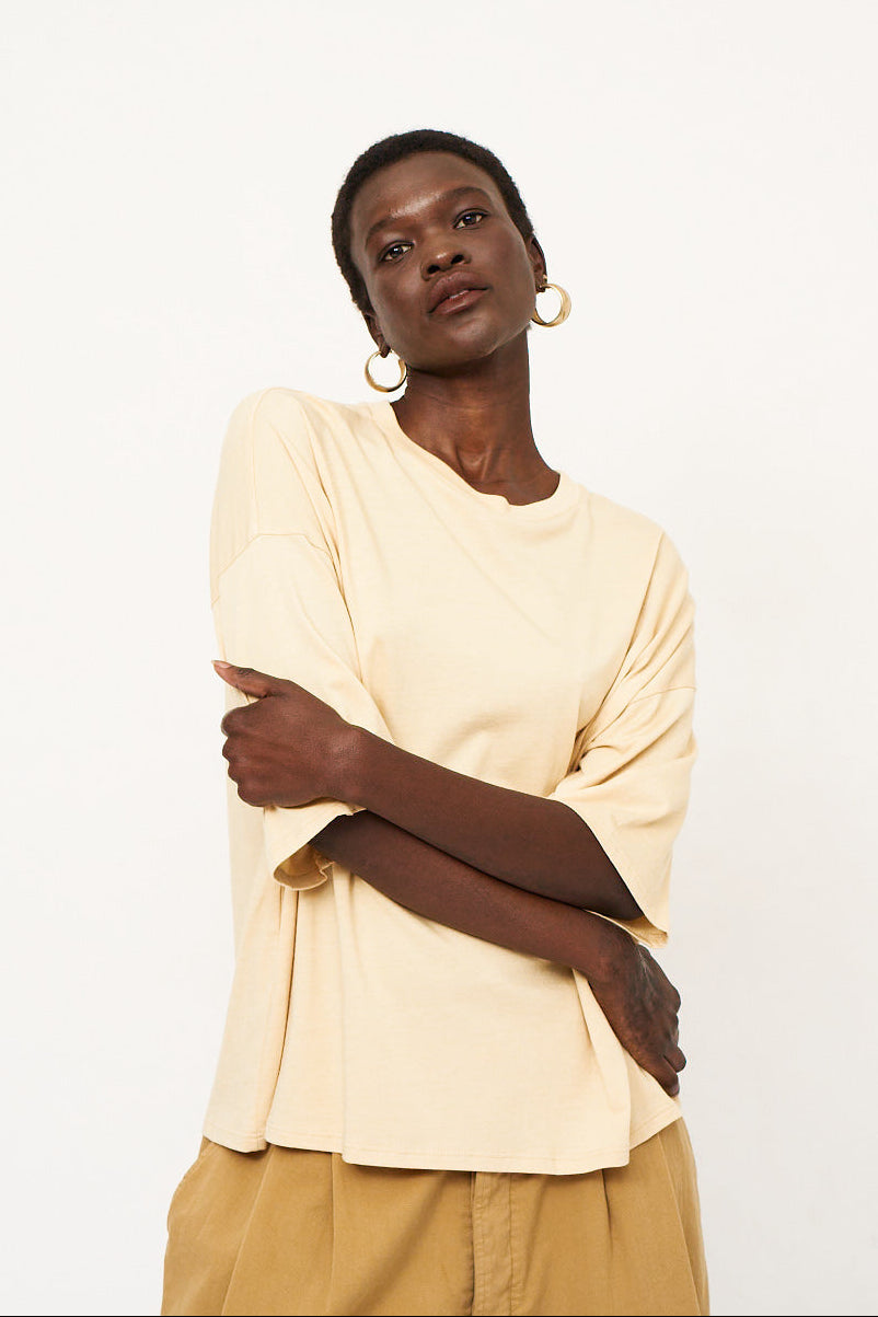 The Draped Tee in Butter