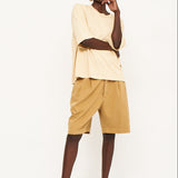 The Pleat Short in Tan