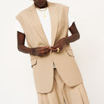 The Vested Blazer in Tan