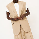 The Vested Blazer in Tan