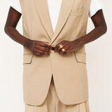 The Vested Blazer in Tan