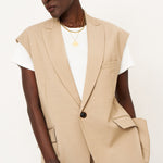 The Vested Blazer in Tan