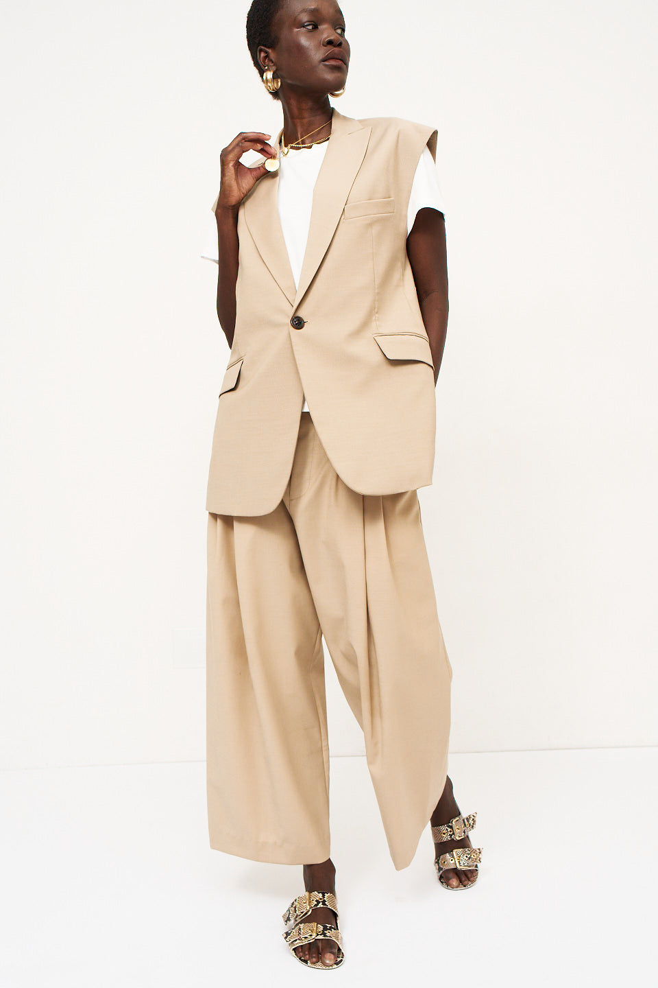 The Gaucho Pleat in Tan