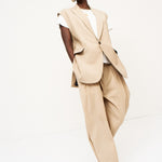 The Vested Blazer in Tan