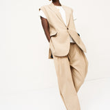 The Vested Blazer in Tan