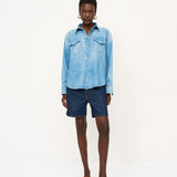 The Loretta Western Shirt in Timeworn Indigo