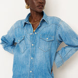 The Loretta Western Shirt in Timeworn Indigo