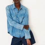 The Loretta Western Shirt in Timeworn Indigo