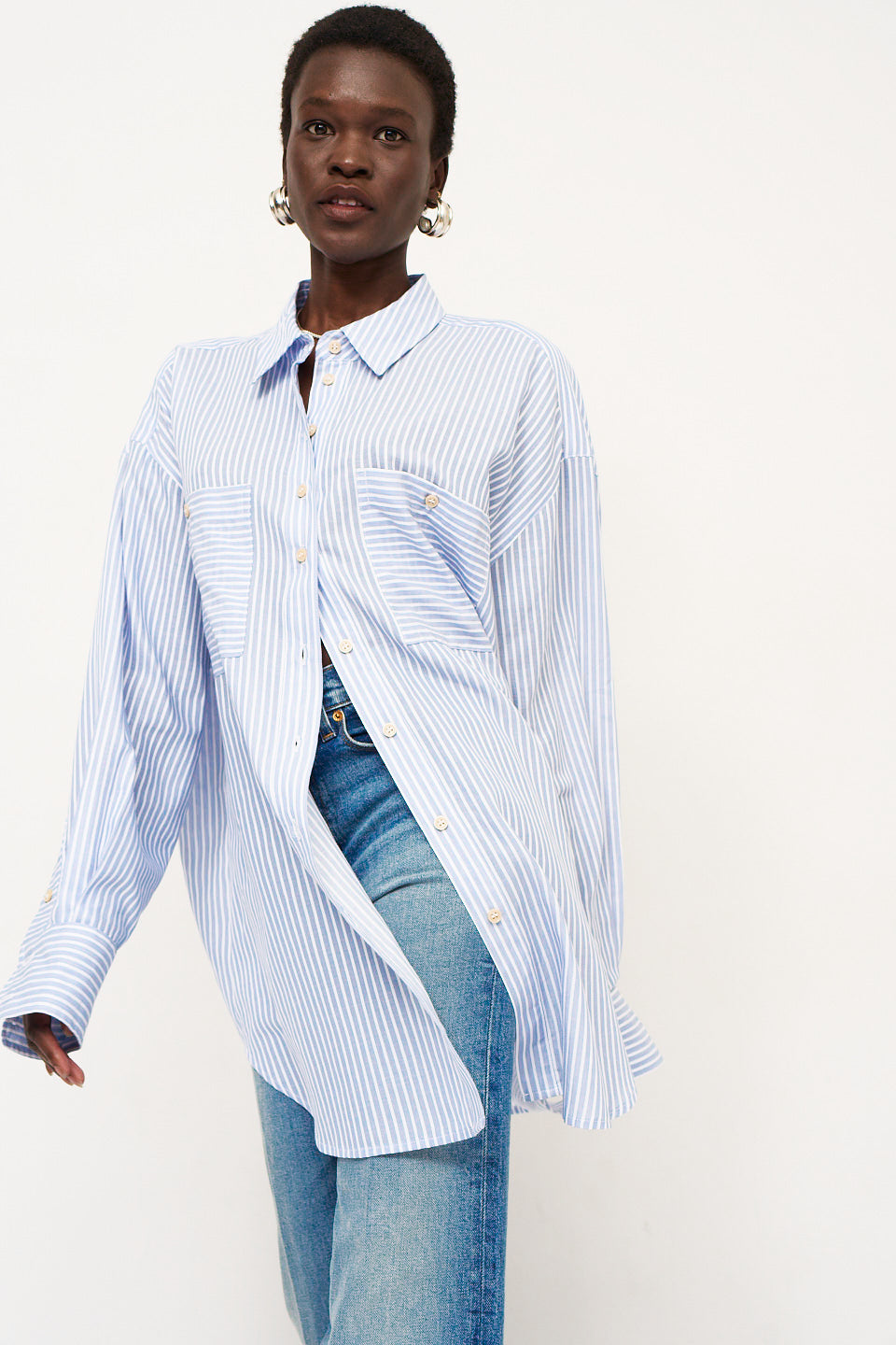 The Artist Shirt in Baby Blue Stripe