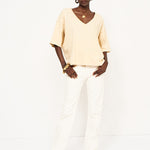 The V Tee in Butter