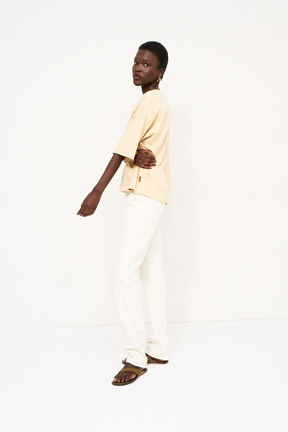 The V Tee in Butter