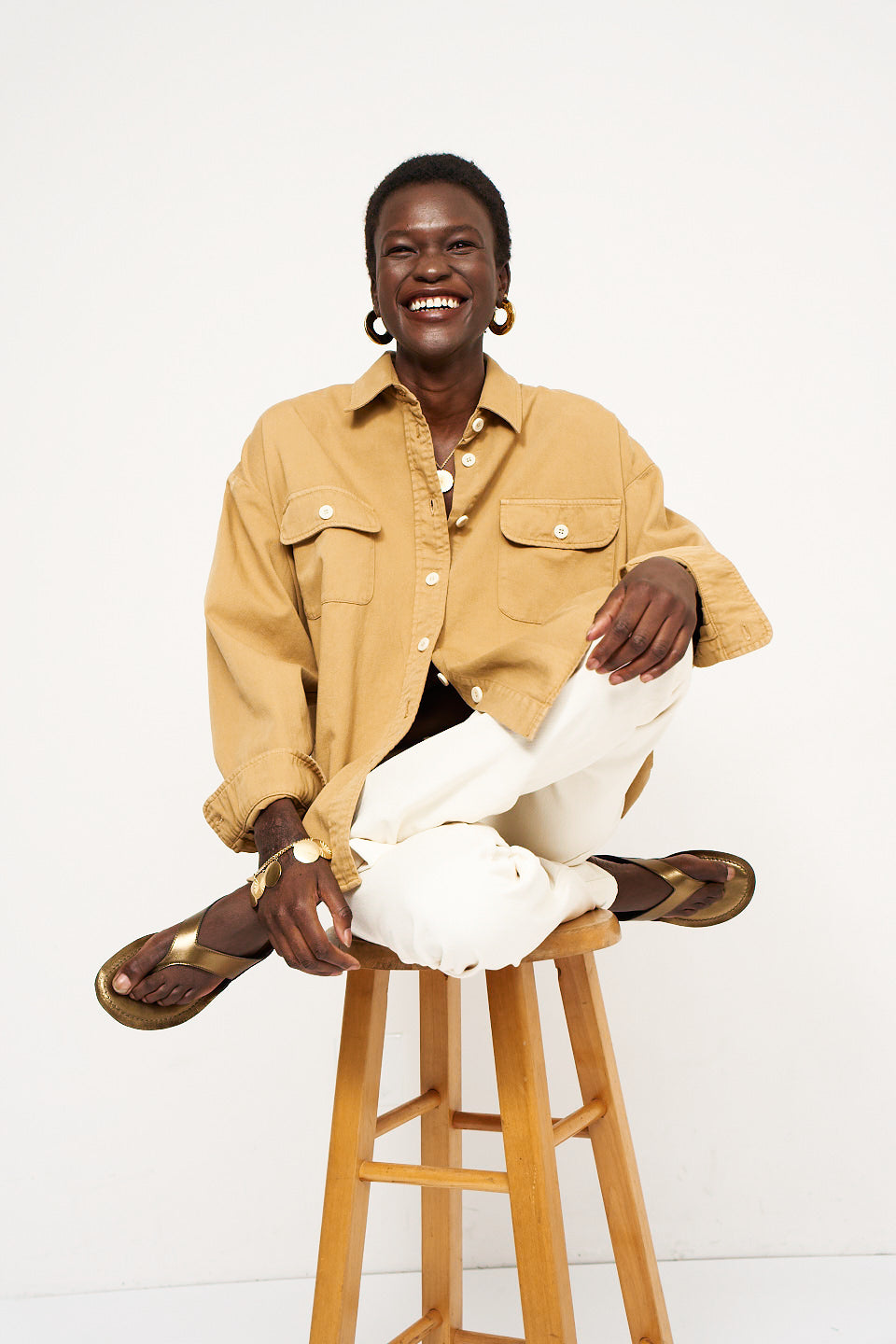 The San Diego Sandal in Olive Metallic