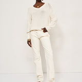 The V Fave in Cotton Cashmere in Ecru