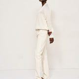 The V Fave in Cotton Cashmere in Ecru