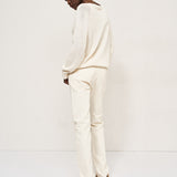The V Fave in Cotton Cashmere in Ecru