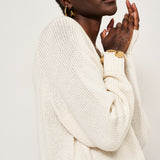 The V Fave in Cotton Cashmere in Ecru