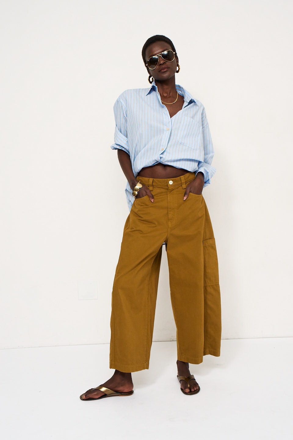 The Baggy Painter Crop in Avo