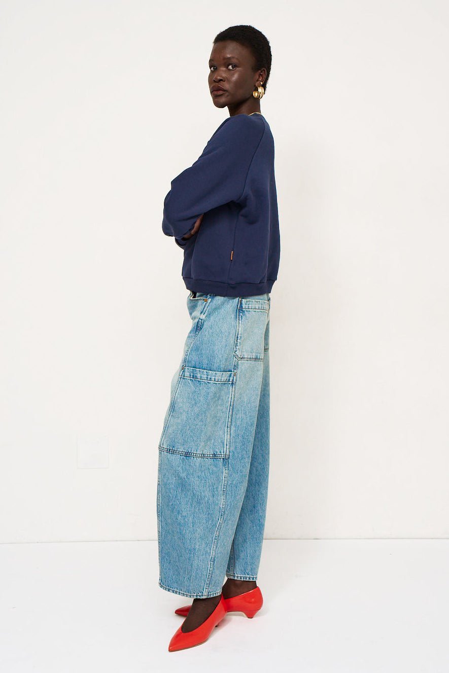 The Crop Painter in Worn Indigo