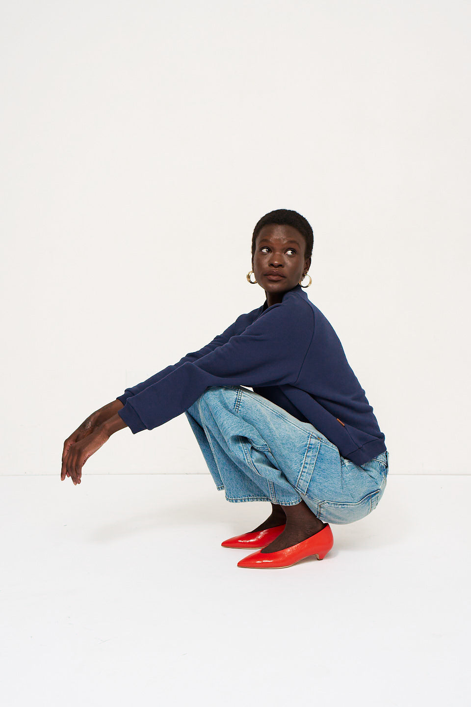 The Crop Painter in Worn Indigo