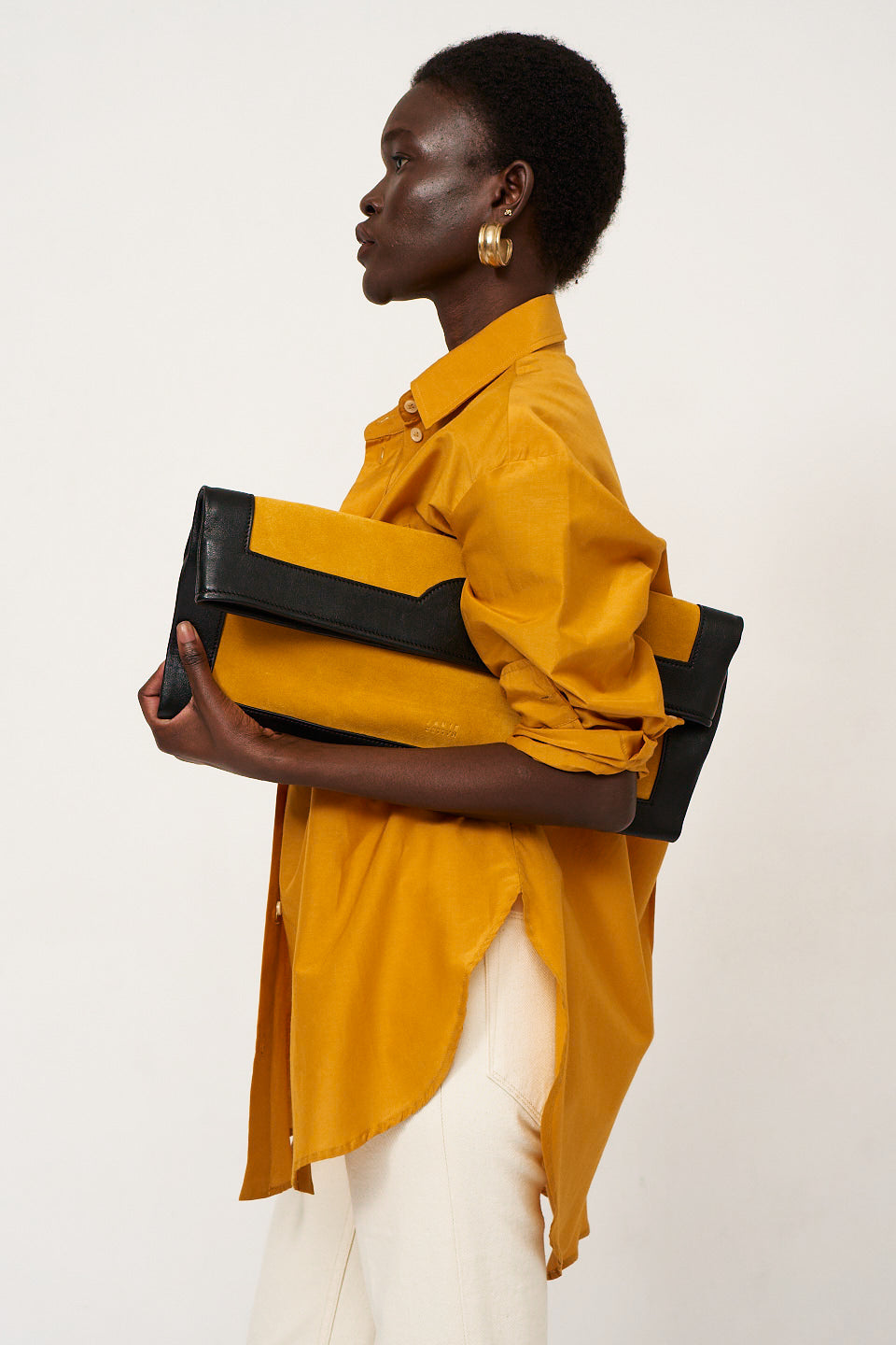 The Document Clutch in Yellow / Black