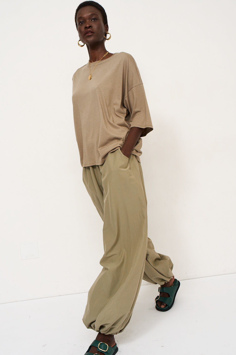 The Balloon Pant in Eucalyptus