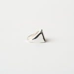 The Nina Flat Signet Ring in Smoky Quartz