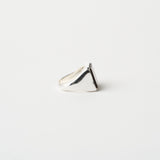 The Nina Flat Signet Ring in Smoky Quartz