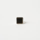The Nina Flat Signet Ring in Smoky Quartz