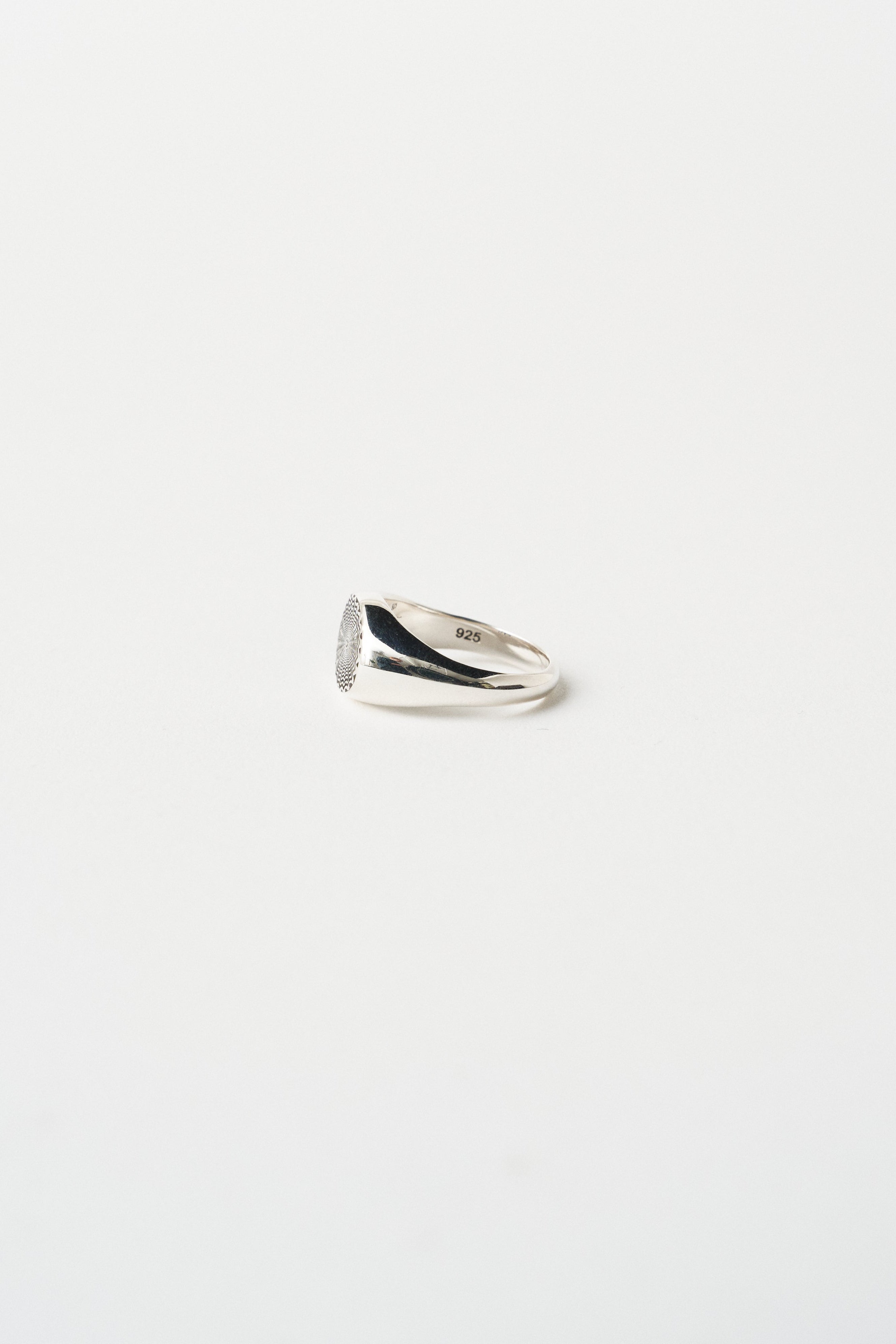 The Chaos Sunburst Oval Signet in Sterling Silver