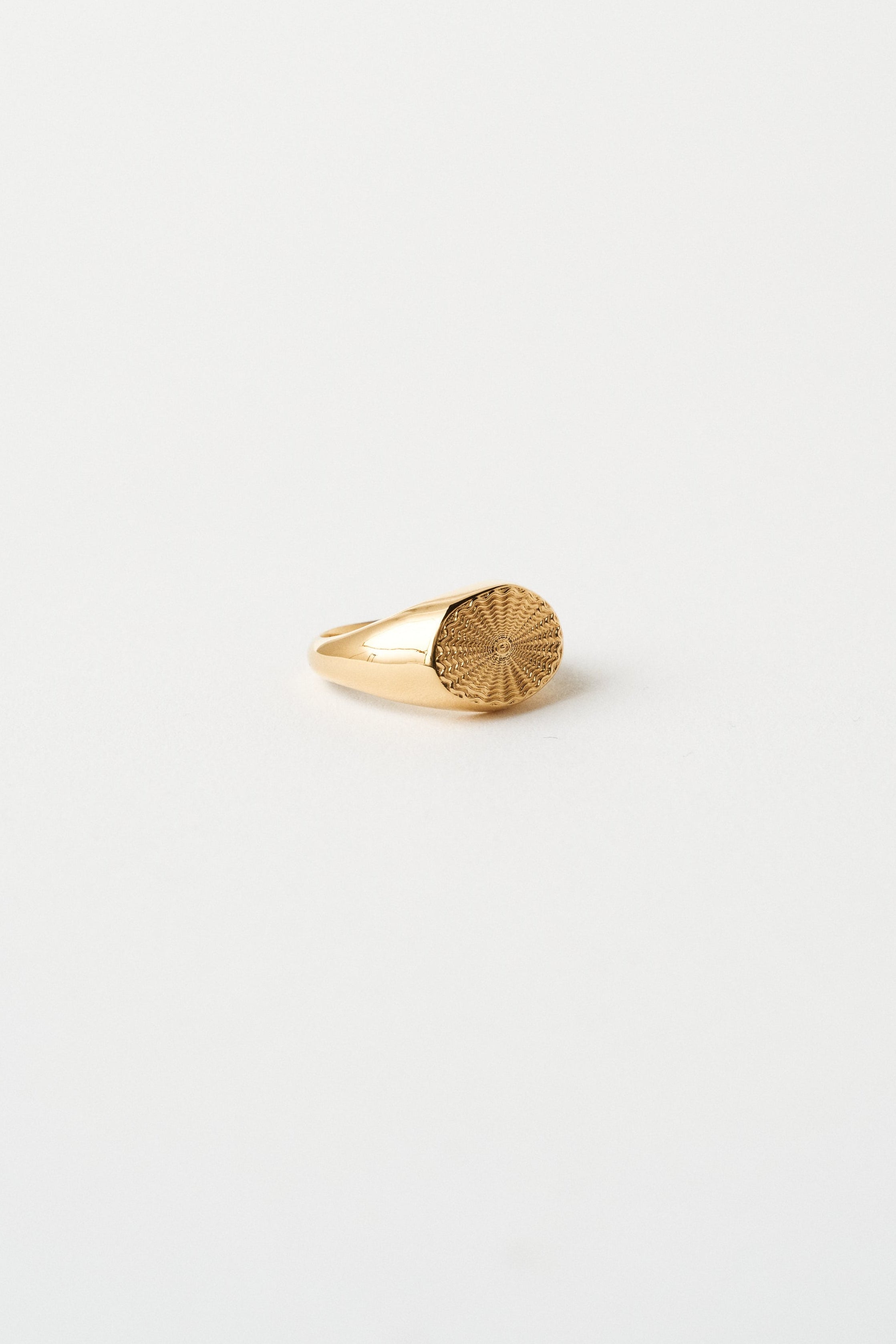 The Chaos Sunburst Oval Signet in Gold