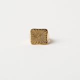 The Chaos Sunburst Square Signet in Gold