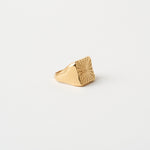 The Chaos Sunburst Square Signet in Gold