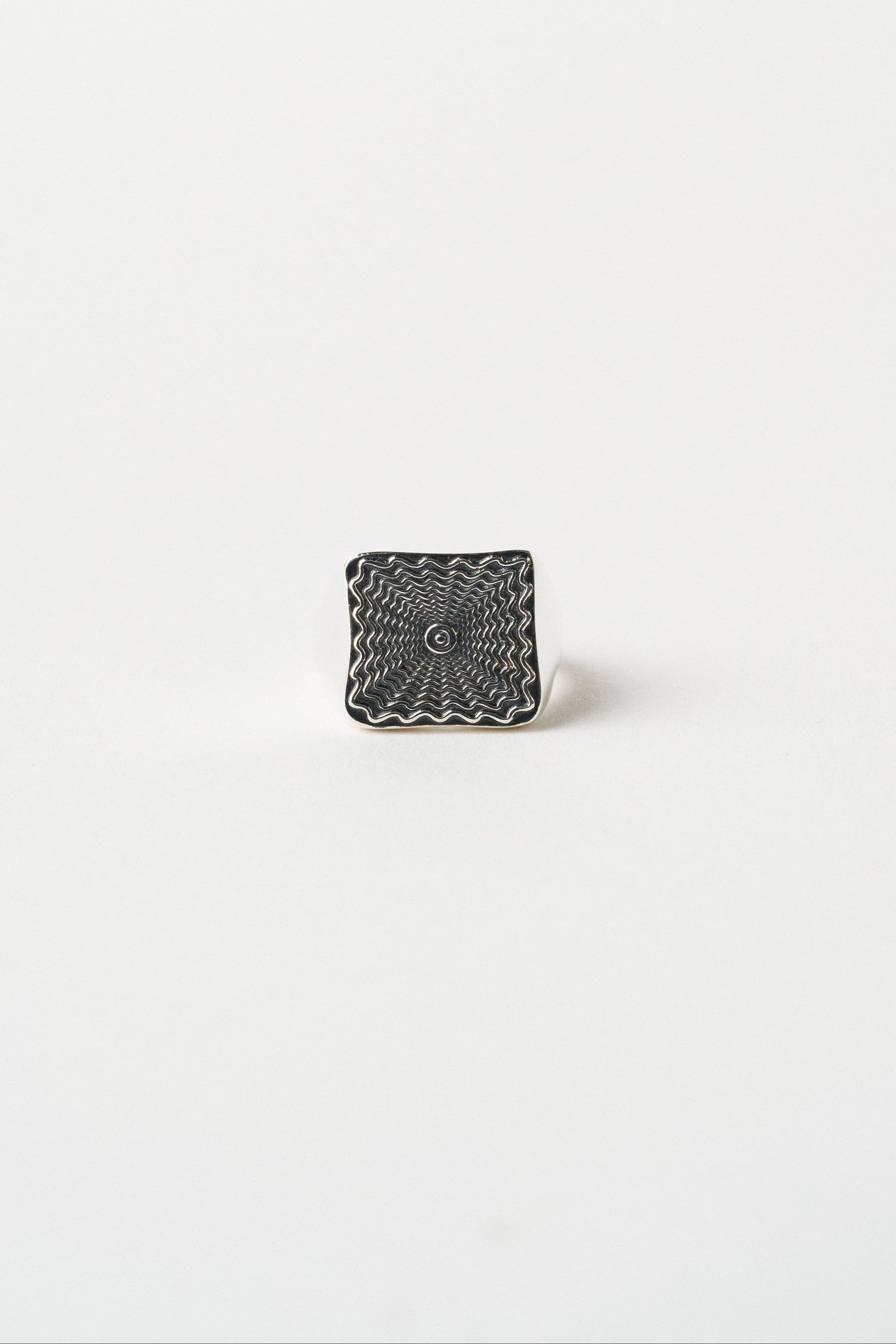 The Chaos Sunburst Square Signet in Sterling Silver