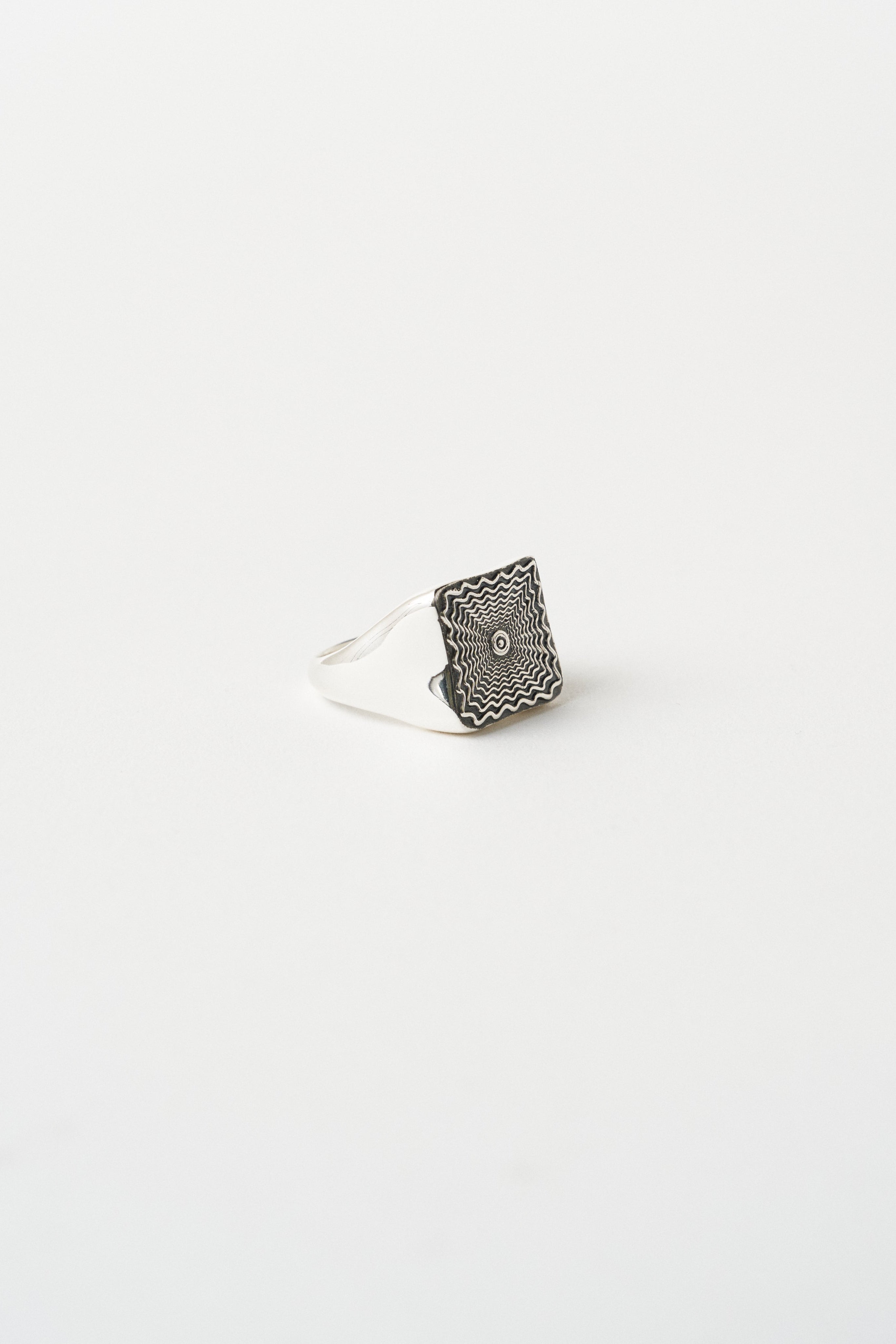 The Chaos Sunburst Square Signet in Sterling Silver