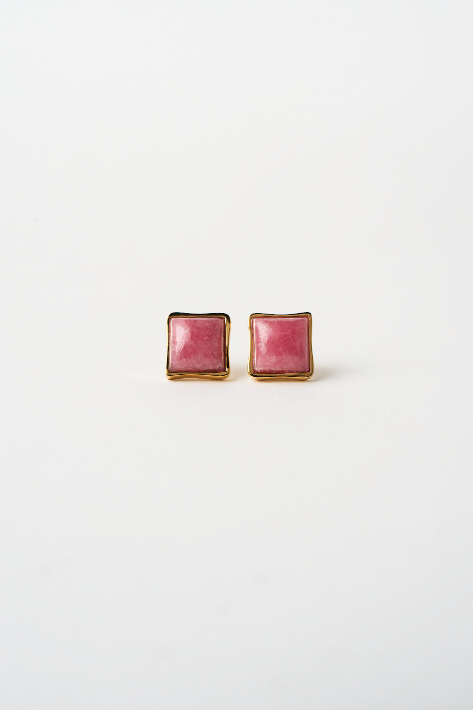 Cufflink Stud Earring Large Rhodochrosite
