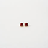 The Cufflink Stud Earring - Small in Red Jasper
