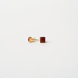 The Cufflink Stud Earring - Small in Red Jasper
