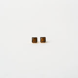 The Cufflink Stud Earring - Small in Tiger's Eye
