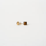 The Cufflink Stud Earring - Small in Tiger's Eye
