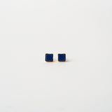 The Cufflink Stud Earring - Small in Blue Aventurine