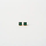 The Cufflink Stud Earring - Small in Dark Aventurine