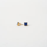 The Cufflink Stud Earring - Small in Blue Aventurine