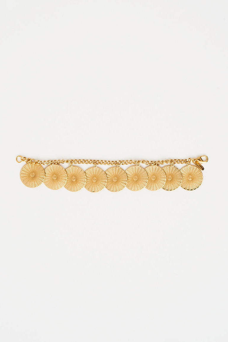 The Chaos Sunburst Charm Bracelet in Gold