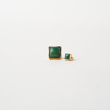 The Cufflink Stud Earring - Large in Dark Green Aventurine