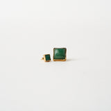 The Cufflink Stud Earring - Small in Dark Aventurine